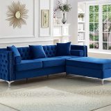 Amber Blue Reversible Sofa Sectional with Chaise