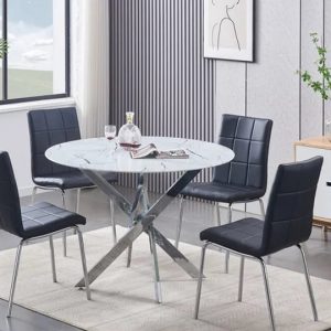 Set of 4 Reba Black Modern Chromed Chairs $109.99 EACH