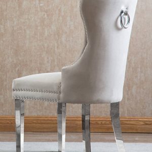 Set of 2 Celia Creme Velvet Dining Chair $299.99 Each