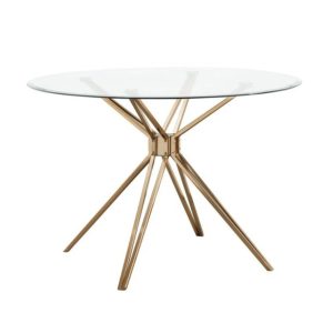 Melissa Glass And Gold Metal Dining Table