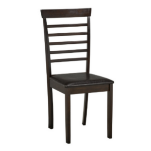 Wynn Chairs Leather Match Black Cushion Seats with Espresso Legs Set of 2 $119.9