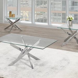Mason X Chrome and Glass  Coffee Table