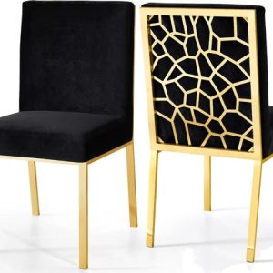 Honeycomb Black and Gold Velvet Dining Pairs. $399.99 Each