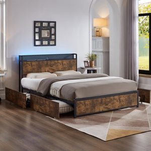 CARSON QUEEN BED USB Port LED Lights