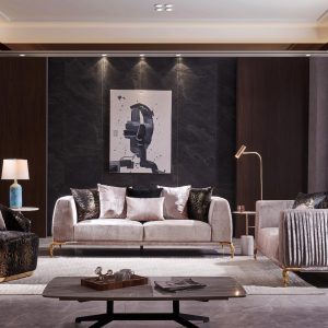 Majestic 3 Piece Living Room Set In Cream