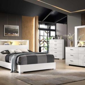 ELAINE - KING Bedroom Complete Set - White LED light