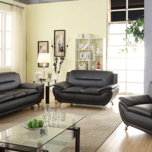 Spruce  3 Piece Living Room Set In Black