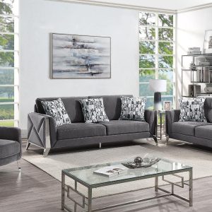 Diana 3 Piece Living Room Set In Grey