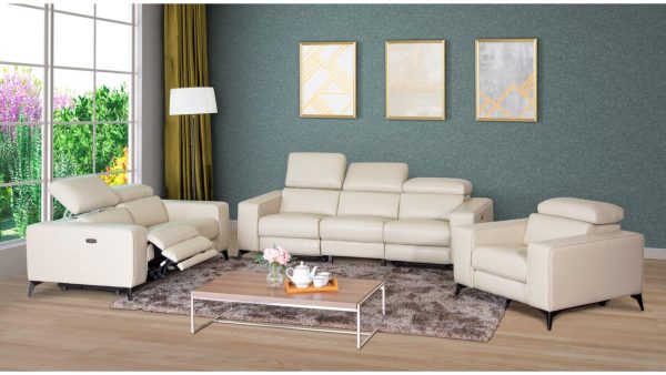 Amiyah 3 Piece Power Living Room Set In Biege