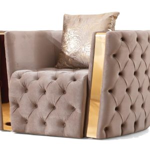 Naomi 3 Piece Living Room Set In Cream