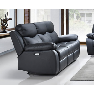 Lexington Genuine Leather Power Sofa in Grey