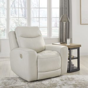 Mindanao Genuine Leather Power Recliner in Coconut