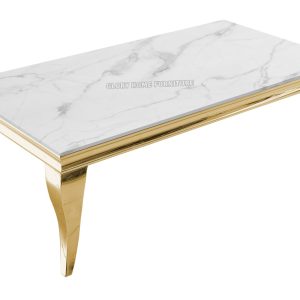 Solana Marble Creole Legs Coffee Table in Gold