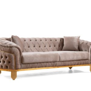 Vanessa  3 Piece Living Room Set In Taupe