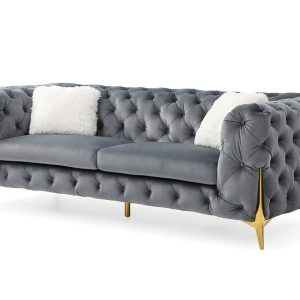 Moderno 3 Piece Living Room Set In Grey