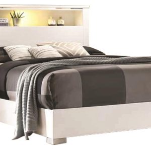 ELAINE - Queen Bed - White LED light