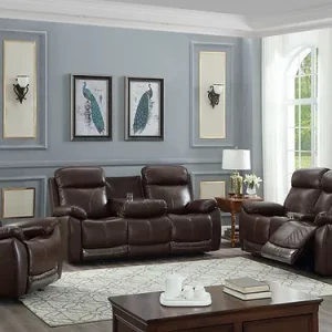 Faith Brown Power Sofa Recliner