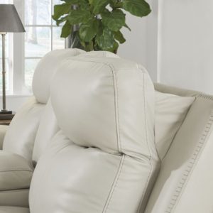 Mindanao Genuine Leather Power Reclining Sofa in Coconut