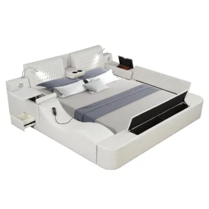 ZOYA - KING SIZE BED Ice, Smart Bed, Luxury Massage with Reading Lights & USB